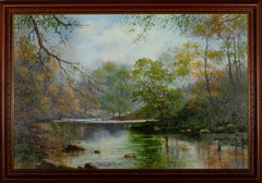 Norman J Baldwin - 20th Century Oil, River Wharfe Through The Woods