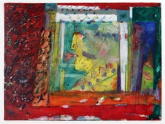 Norman Laliberte Bright Expressive Modern Abstract 87 Mixed Media Framed