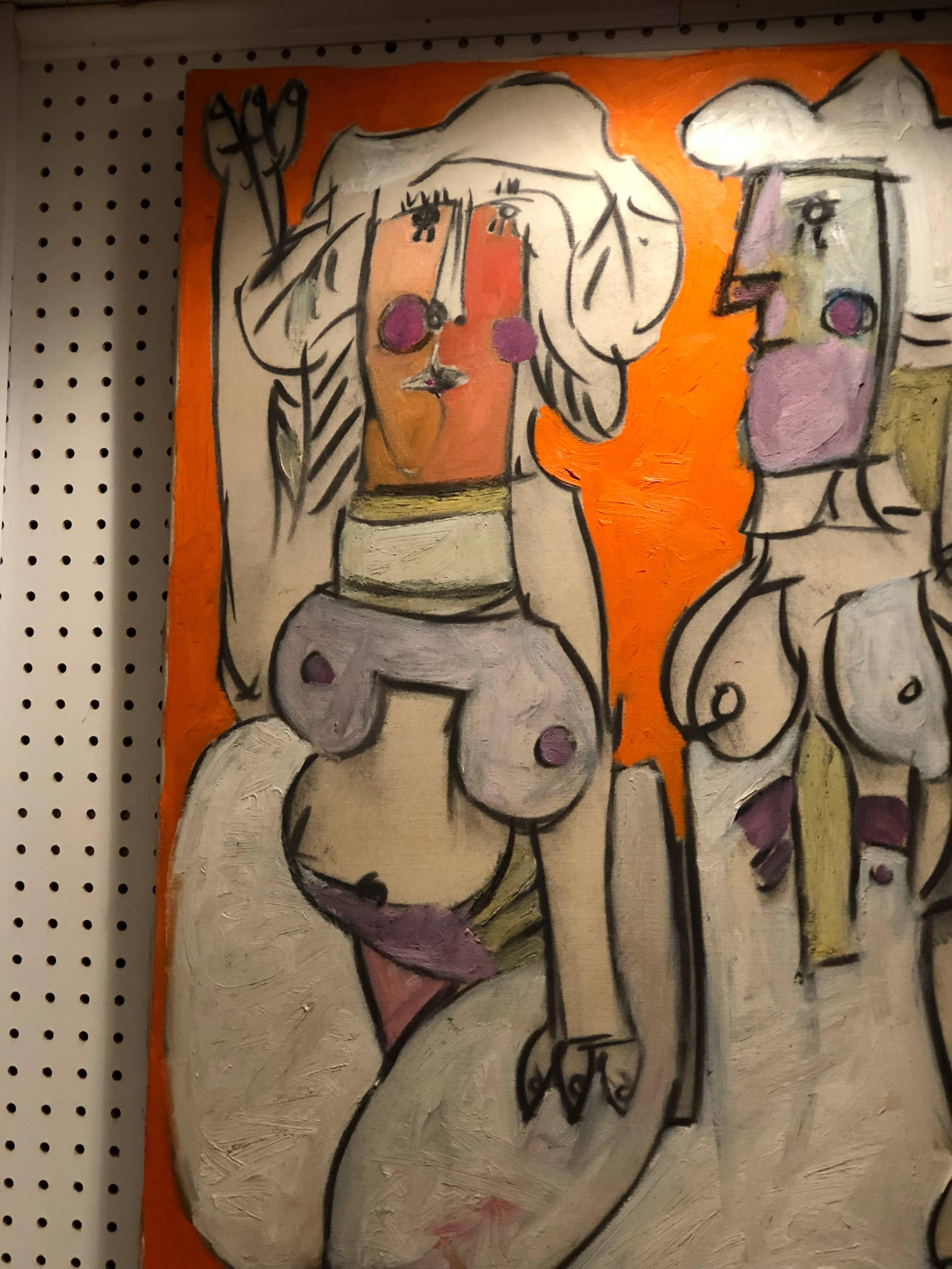 Norman Lalibertes „Hommage an Picasso“ Original signiertes Gemälde in Öl auf Leinwand im Angebot 1