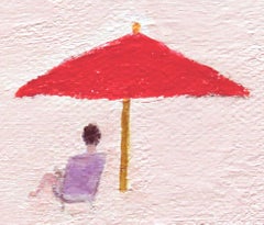 Red Umbrella, Painting, Acrylic on Canvas
