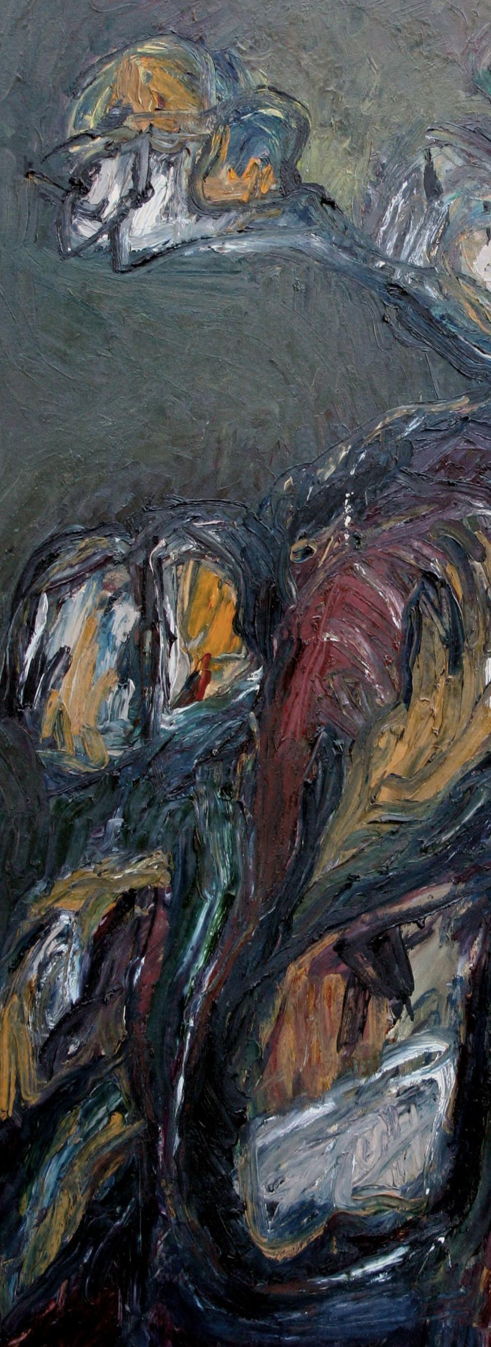 Espressionista astratto -- Figura in movimento - Figurative Painting Nero di Norman Liebman