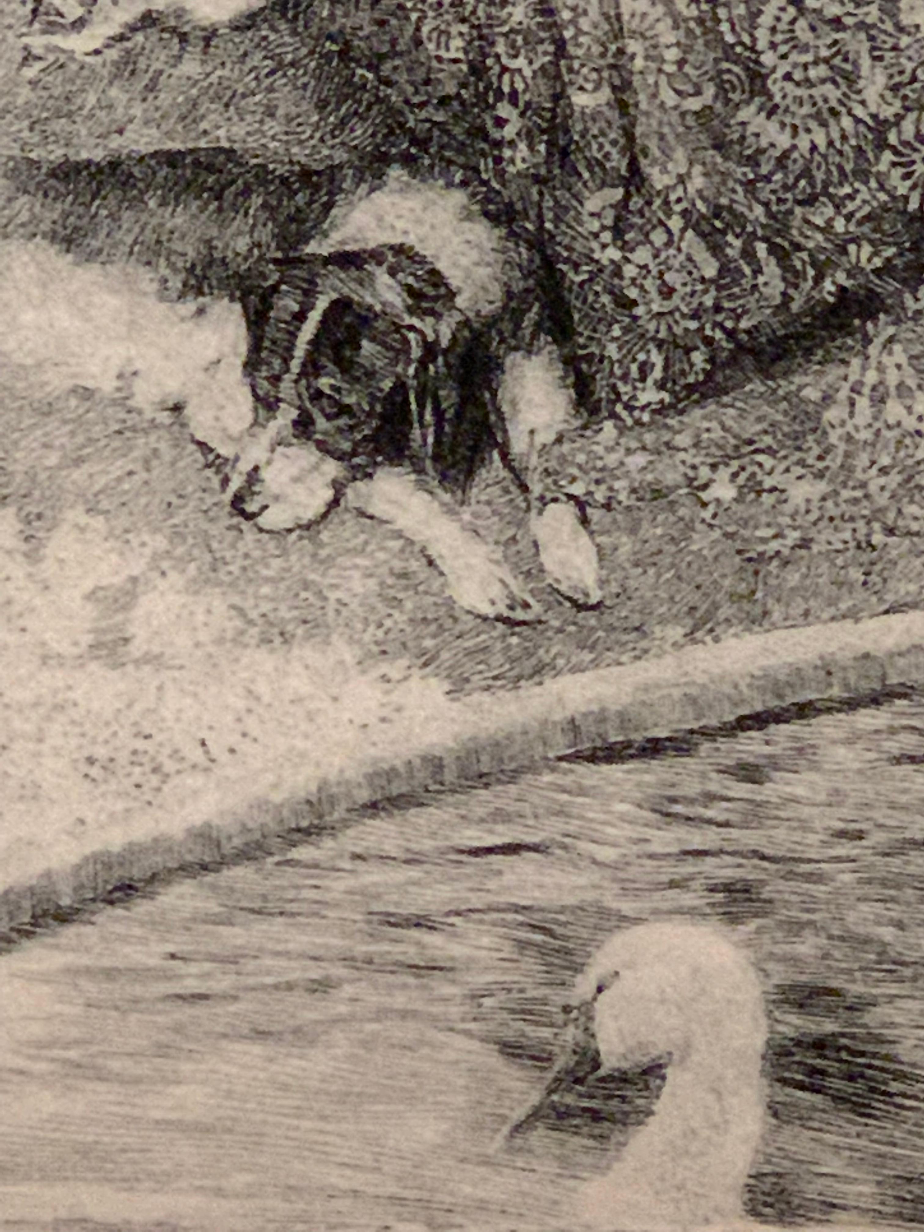 Norman Lindsay:: eau-forte sur papier encadrée Summer Day Adante 5
