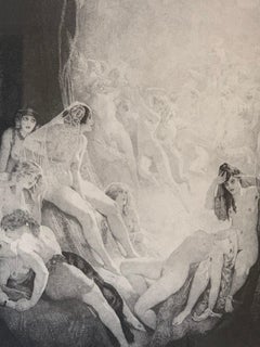 Norman Lindsay:: Jungfrau:: Radierung auf Papier:: gerahmt