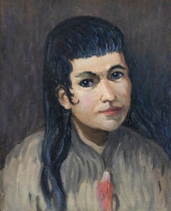 Norman Lloyd (1894-1983) - Gerahmtes Ölgemälde des 20. Jahrhunderts, Porträt einer jungen Dame