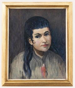 Norman Lloyd (1894-1983) - Huile encadrée du 20e siècle, portrait d'une jeune femme