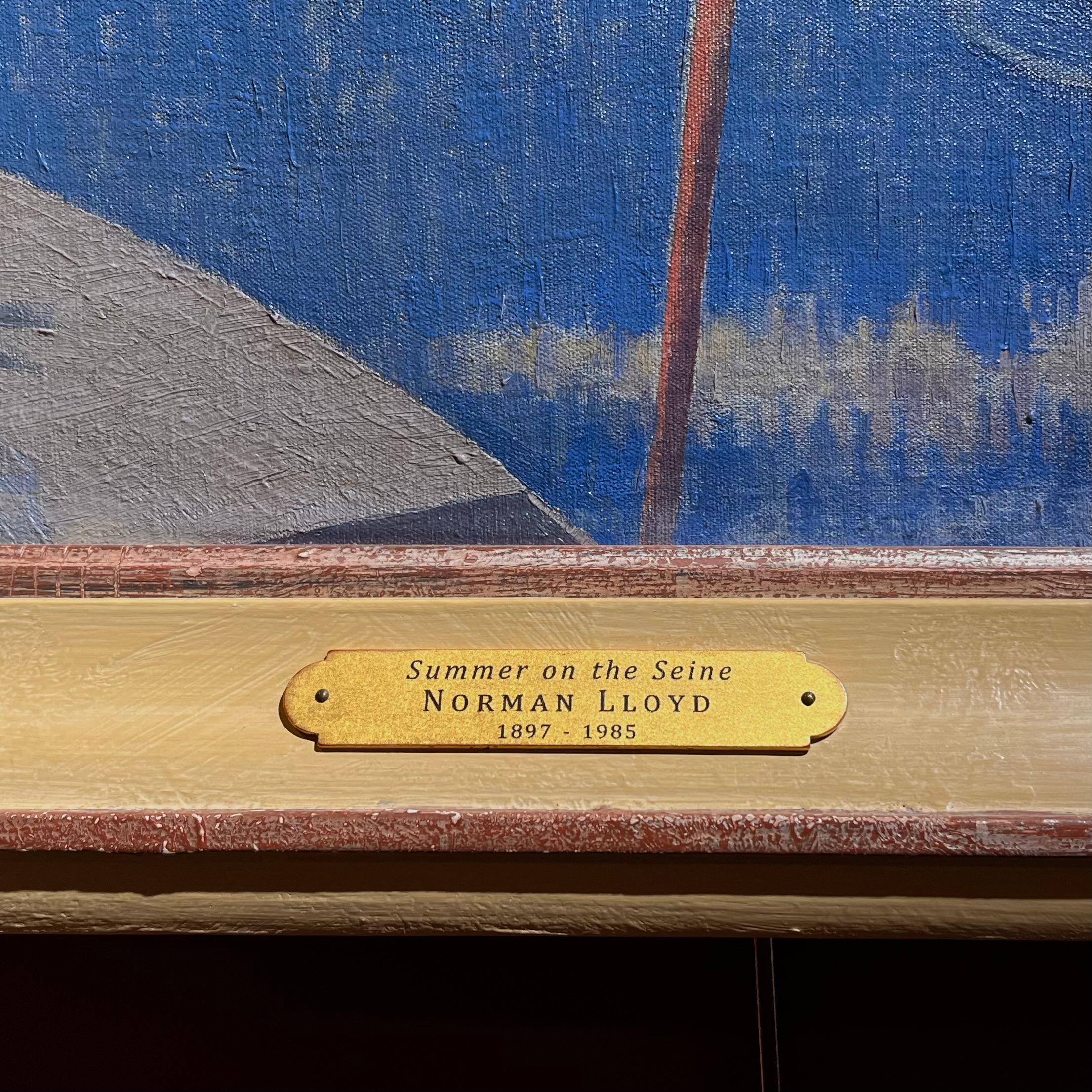 Sommer auf der Seine, Art déco-Ölgemälde, Mitte des 20. Jahrhunderts im Angebot 4