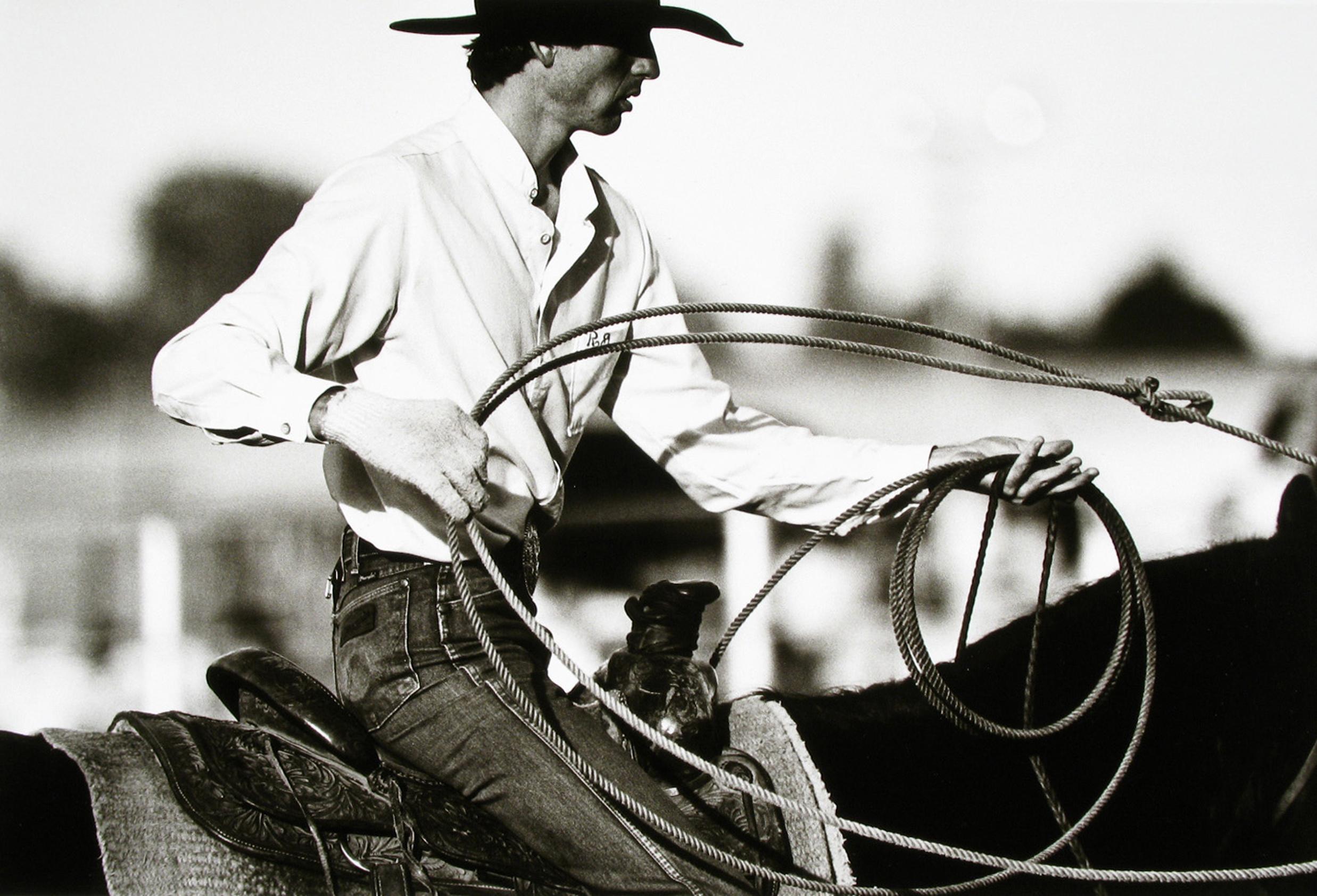 Norman Mauskopf, Brawley, California 1984, (from the Rodeo book), gelatin silver print, paper size: 16x20". matted: 22x28". Norman Mauskopf’s first book, Rodeo, was published in 1985, and looks into the lives of professional rodeo cowboys. About the