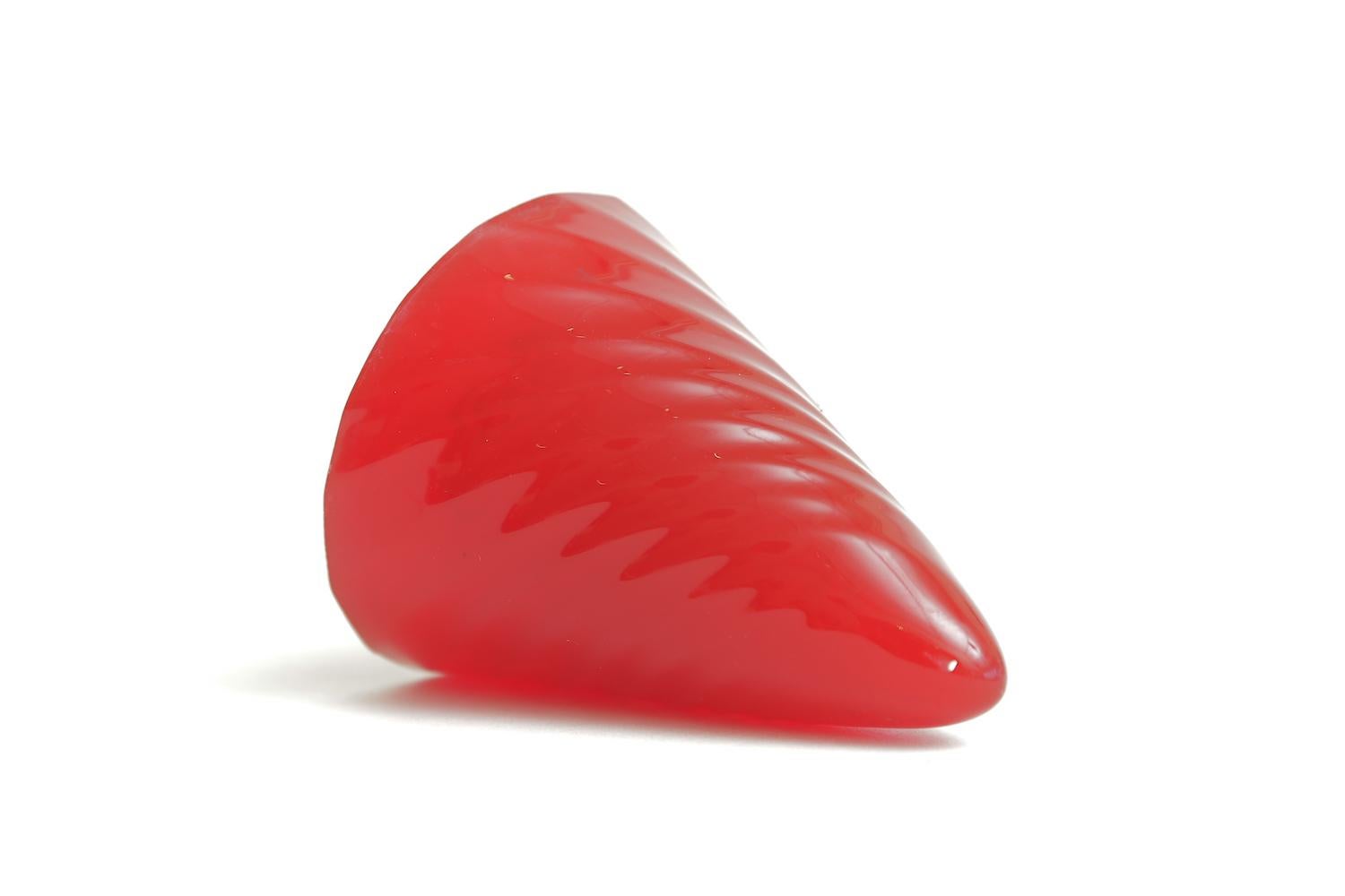 Modern Norman Mercer Lucite Red Paperweight Sculpture For Sale
