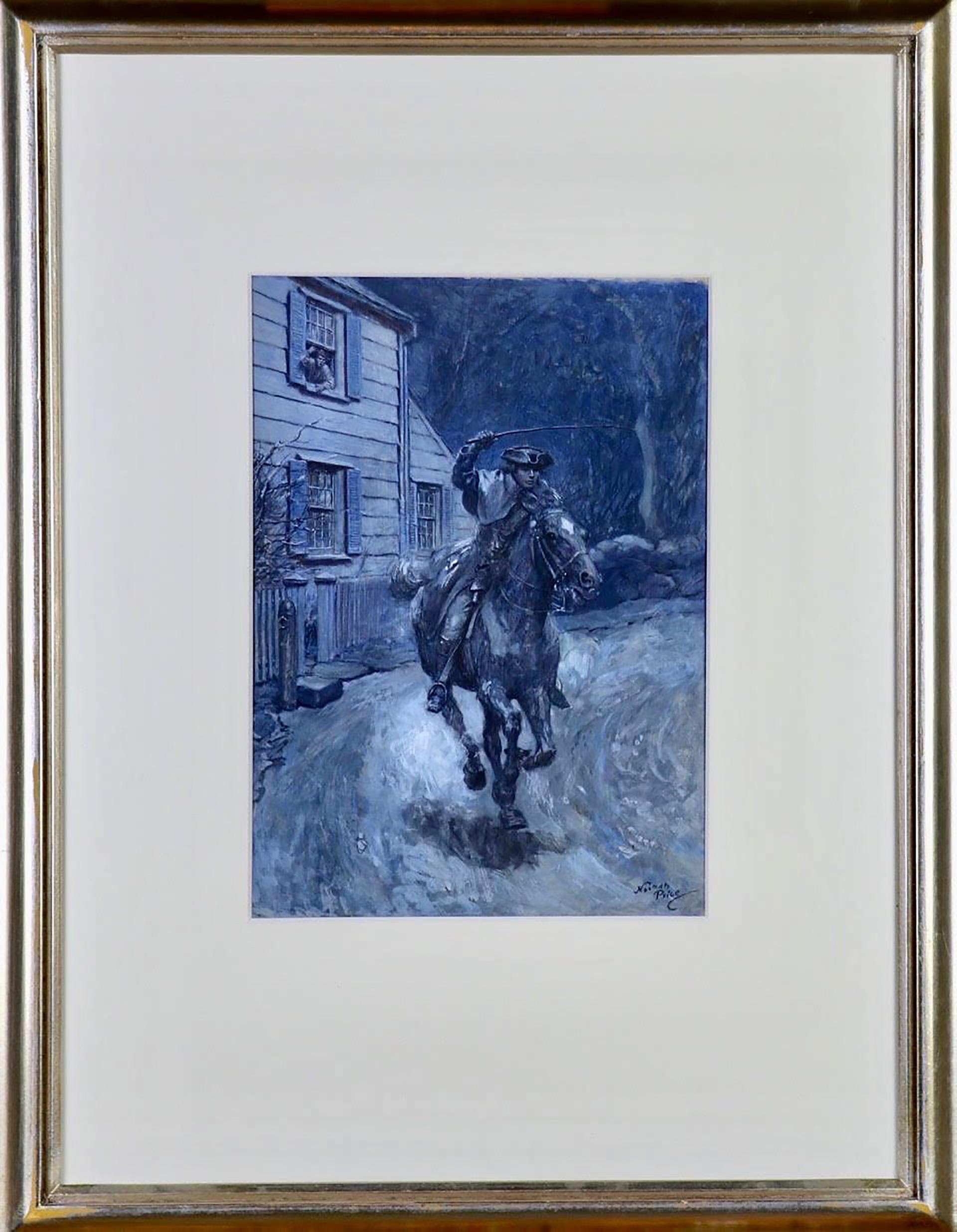 Paul Revere zu Pferd reiten – Painting von Norman Price