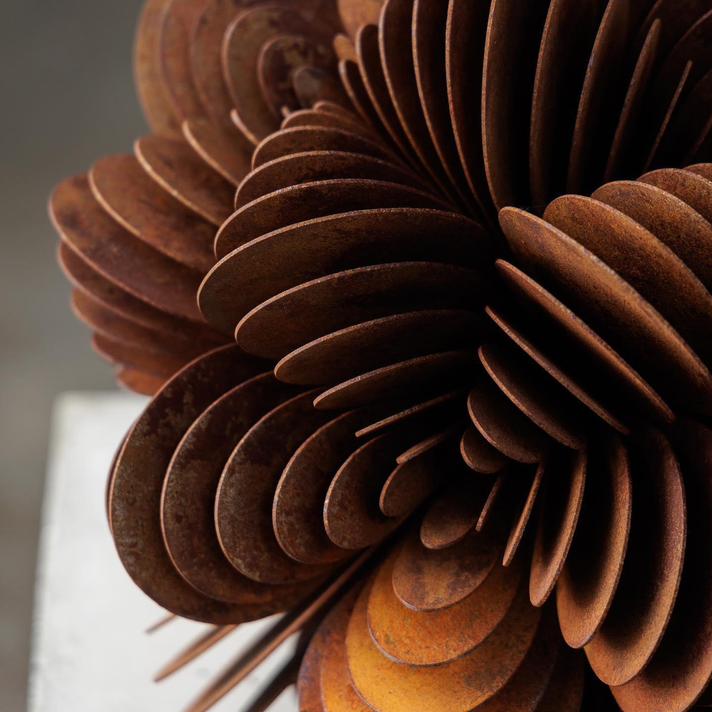 « Bloom n° 3 » de la série Bloom, sculpture organique abstraite en acier Corten - Abstrait Sculpture par Norman Mooney