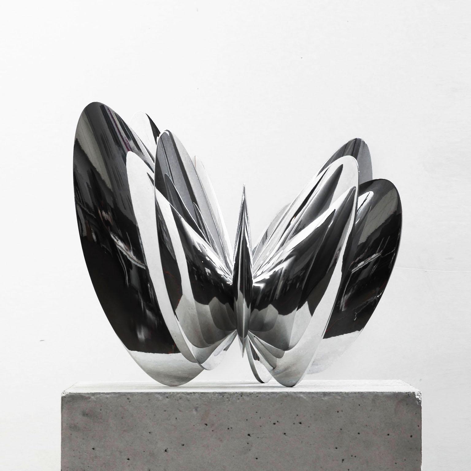 Norman Mooney Abstract Sculpture - "Butterfly Effect No. 2", Organic, Abstract Metal Sculpture, Table-Top Size