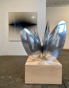 "Carbon on Panel No. 22", Abstract Metal Wall Relief Sculpture, painting