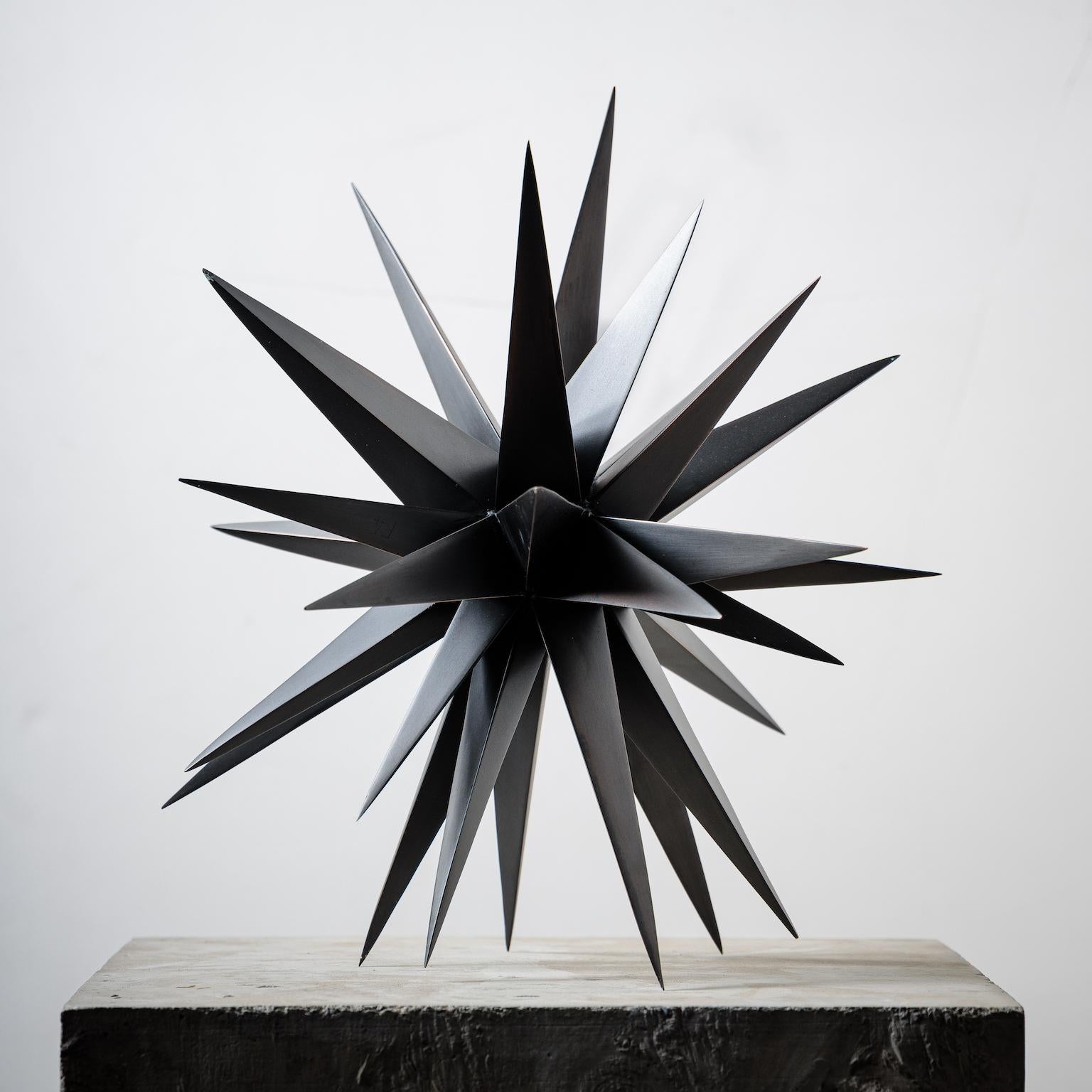 Norman Mooney Abstract Sculpture – „Dunkelster Stern Nr. 1“, organische, abstrakte Bronzeskulptur, Tischgröße