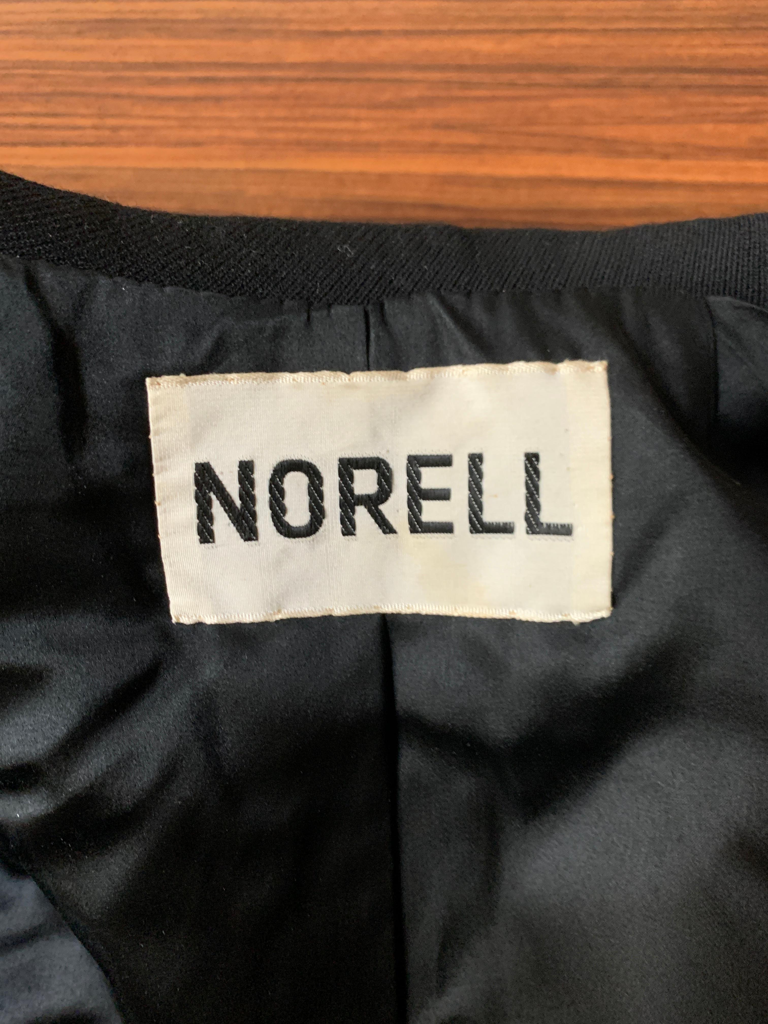 Norman Norell 1960s Black Belted Jacket with Statement Collar 3