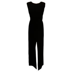 Norman Norell 1960's Classic Black Wool Crepe Evening Dress with Empire Waist