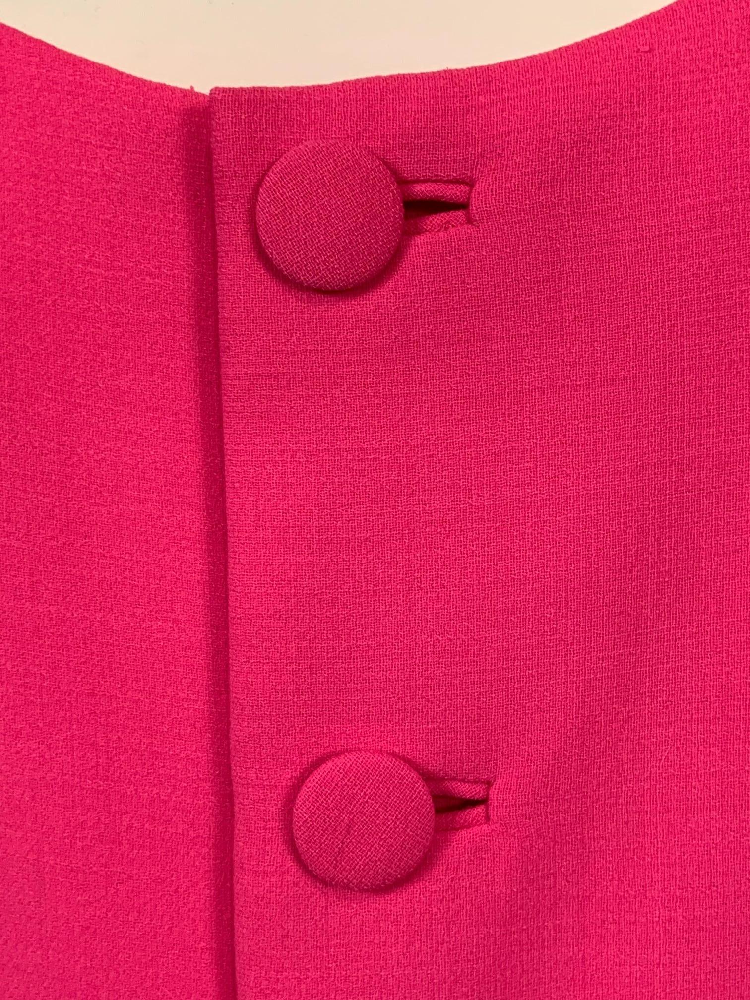 Norman Norell 1960's Classic Hot Pink Wolle Crepe Abendkleid mit Empire-Taille 4