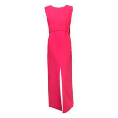 Norman Norell 1960's Classic Hot Pink Wool Crepe Evening Dress with Empire Waist