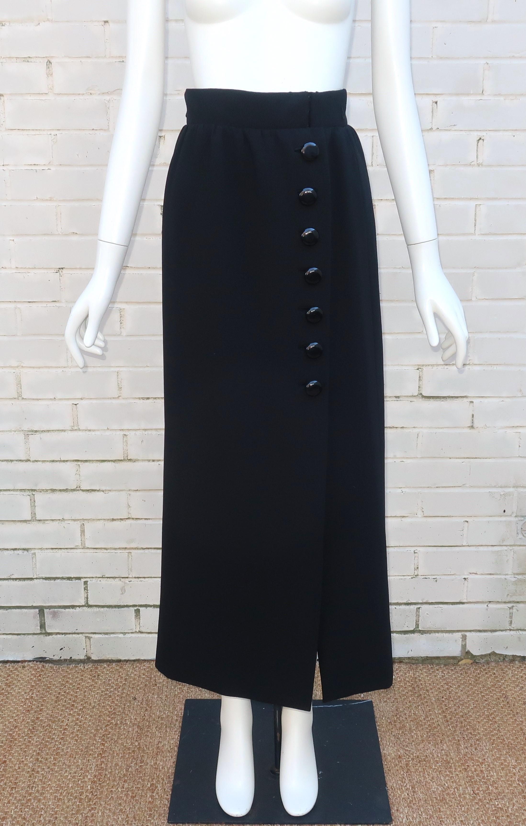 Norman Norell Belted Maxi Skirt Evening Suit With Cropped Jacket, 1968 For Sale 7