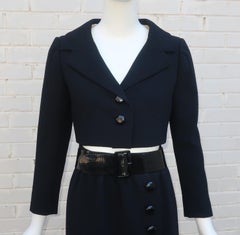 Norman Norell Belted Maxi Skirt Evening Suit With Cropped Jacket, 1968
