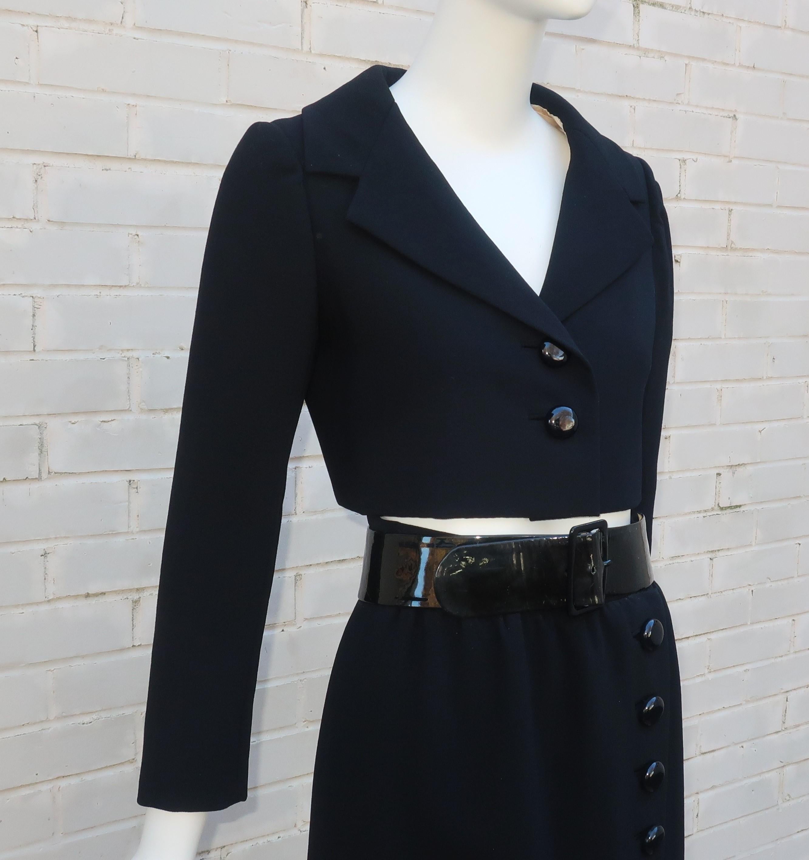 Norman Norell Belted Maxi Skirt Evening Suit With Cropped Jacket, 1968 In Good Condition For Sale In Atlanta, GA