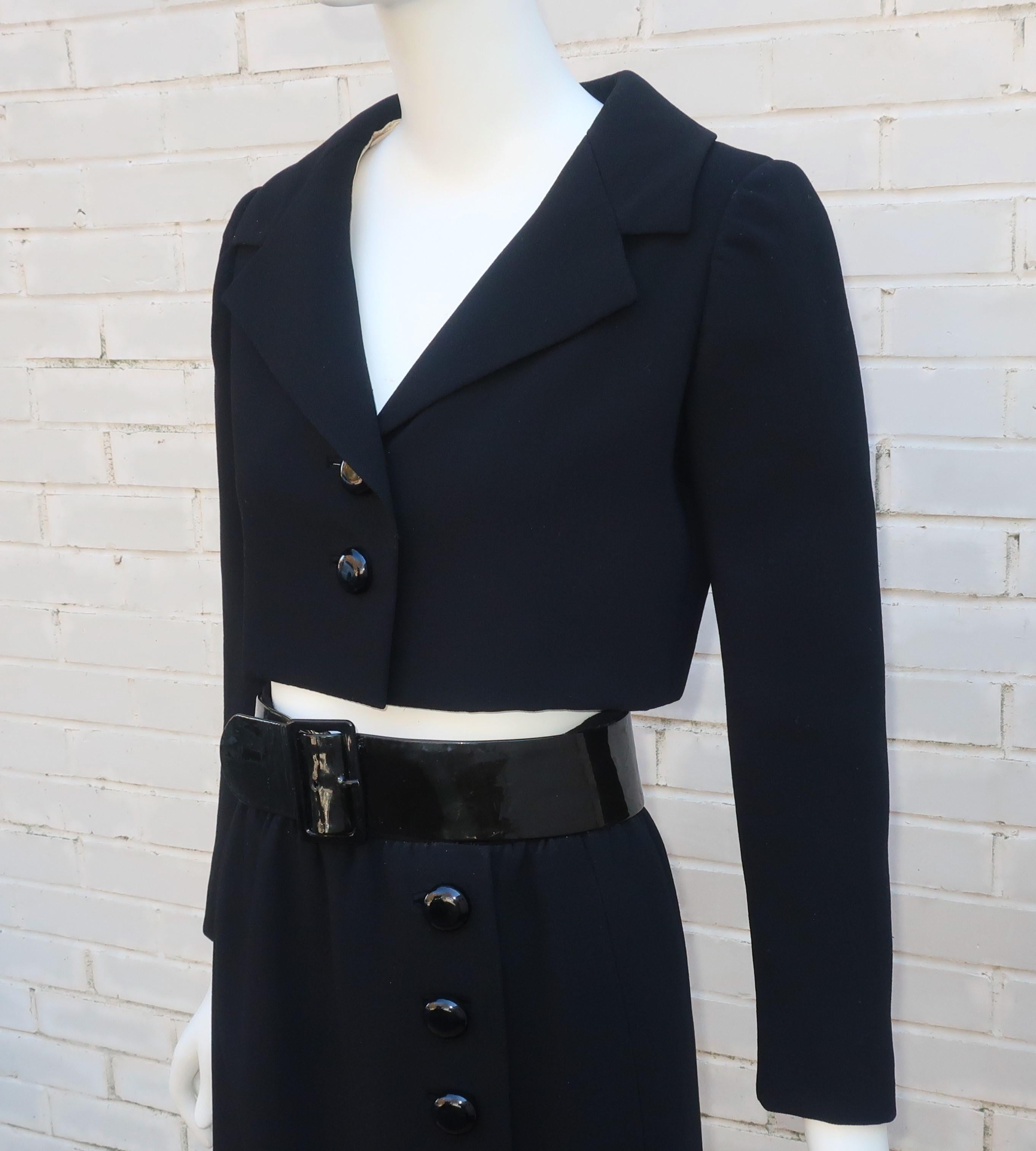 Women's Norman Norell Belted Maxi Skirt Evening Suit With Cropped Jacket, 1968 For Sale