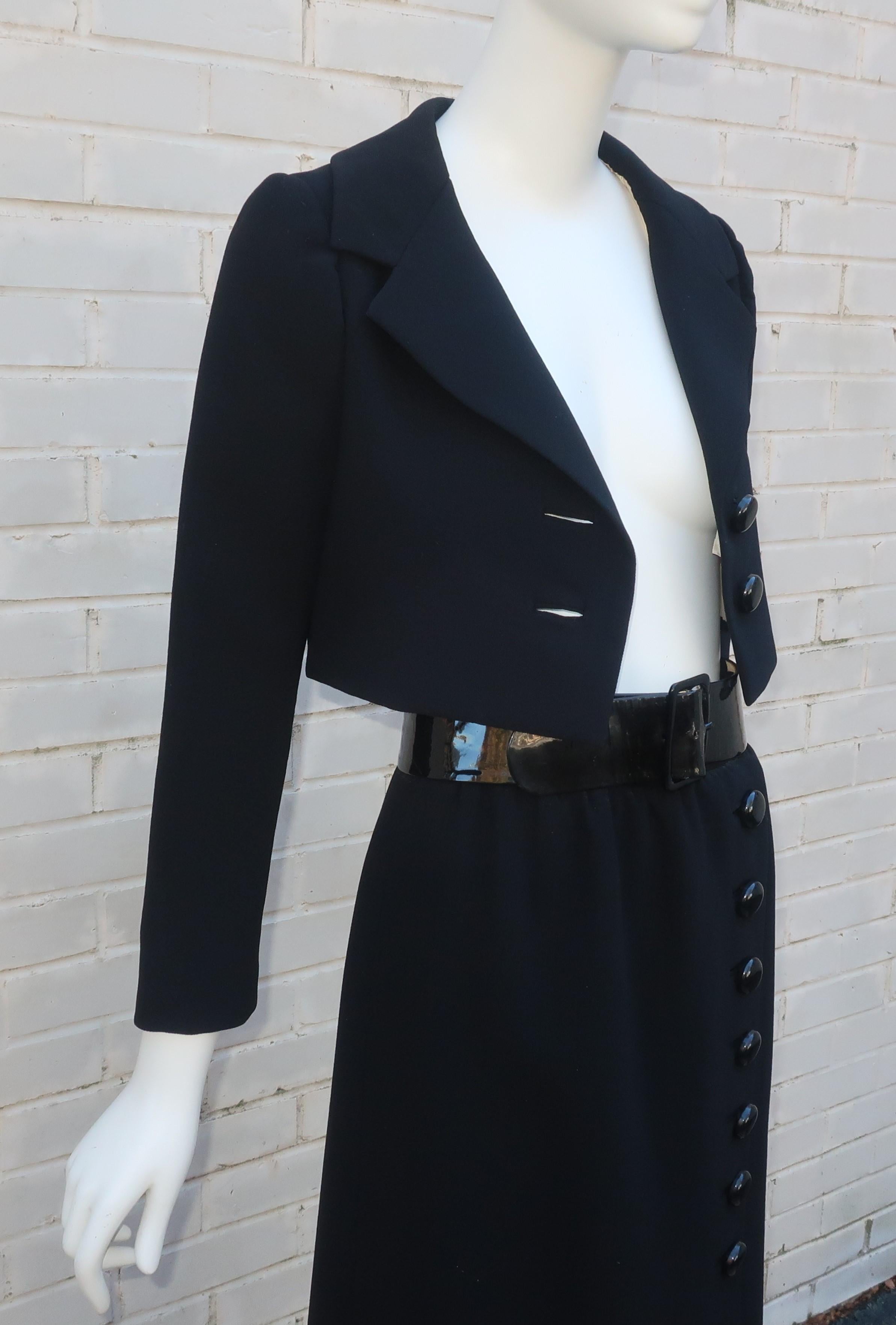 Norman Norell Belted Maxi Skirt Evening Suit With Cropped Jacket, 1968 For Sale 3