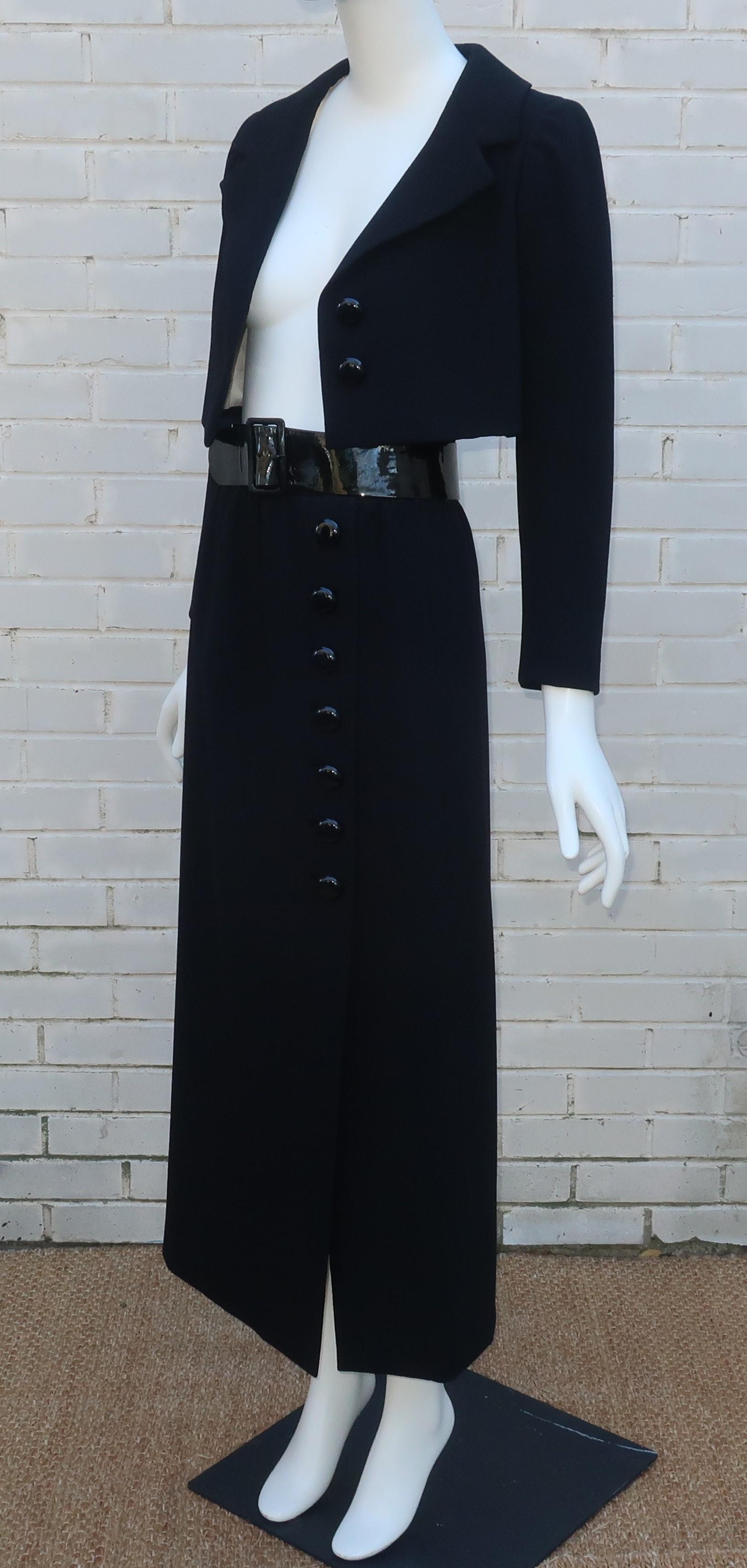Norman Norell Belted Maxi Skirt Evening Suit With Cropped Jacket, 1968 For Sale 4