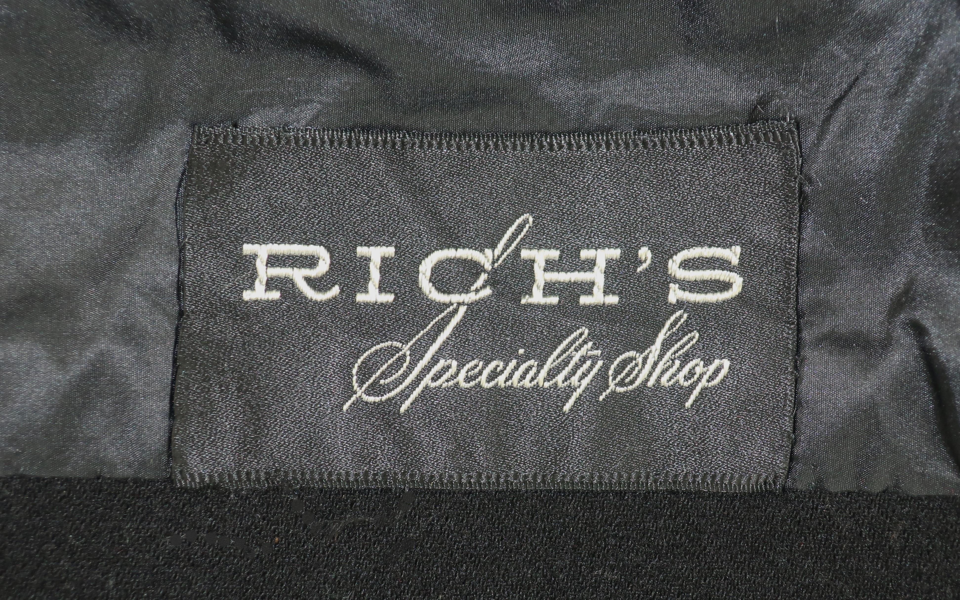 NORMAN NORELL Black Wool Double Breasted Coat With Waist Detail, Late 1960's For Sale 9