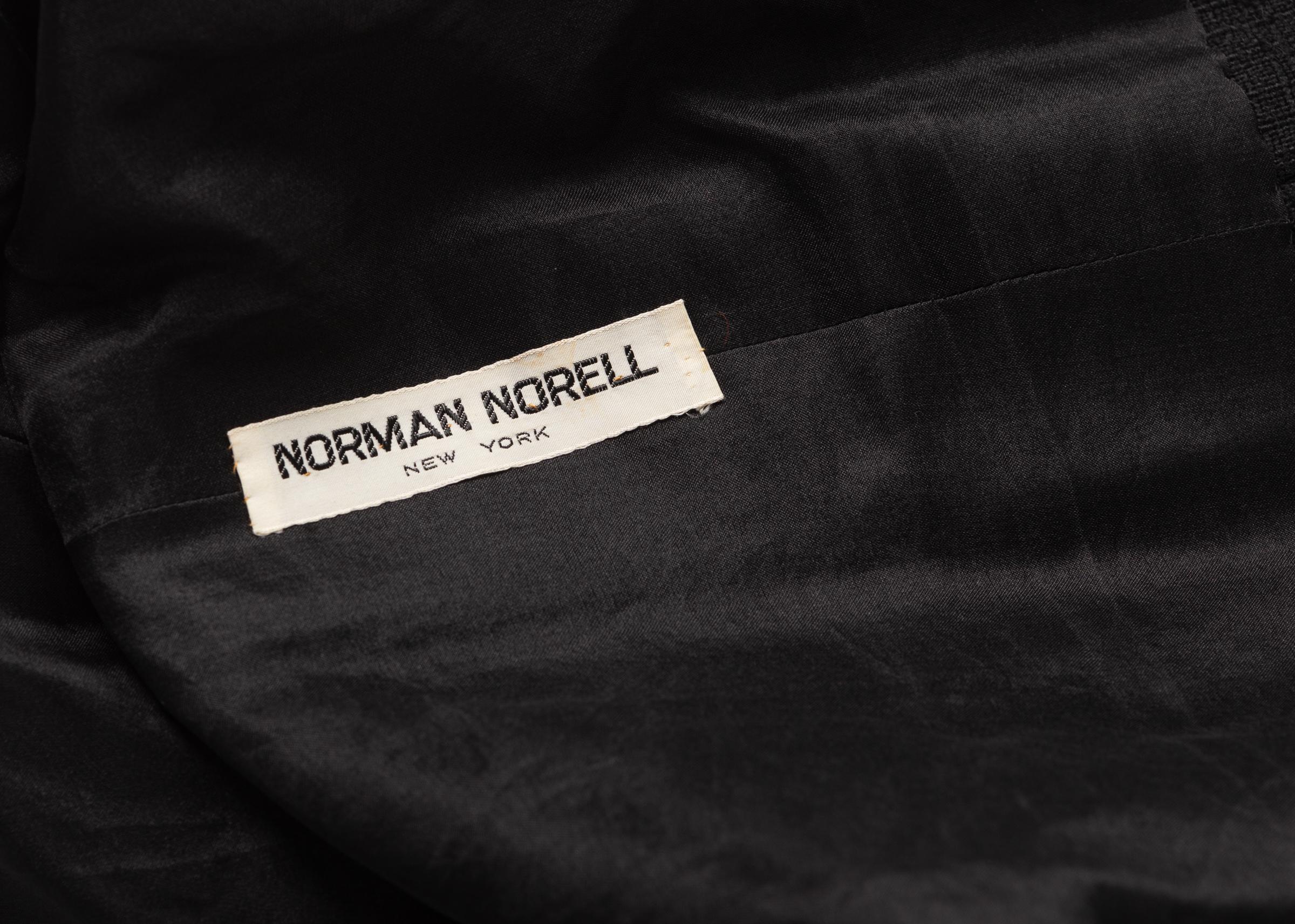 Norman Norell Couture Black Tailored Skirt Suit / Sleeveless Top, 1960s For Sale 3