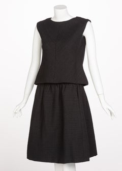 Norman Norell Couture Black Tailored Skirt Suit / Sleeveless Top, 1960s