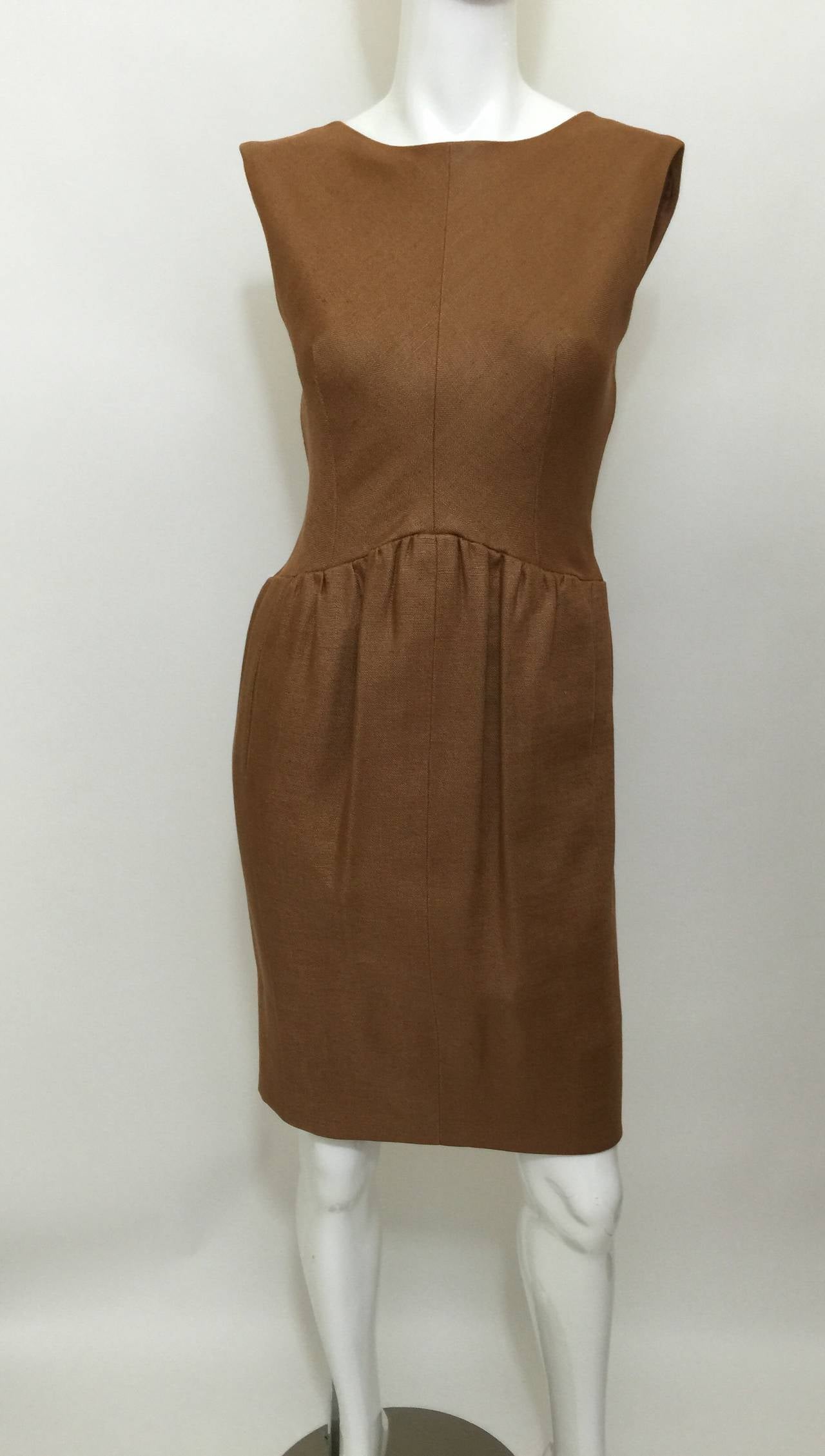 Brown Norman Norell Dress as seen on Jacqueline Kennedy, 1960s For Sale