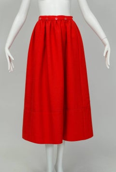 Norman Norell Heavyweight Red Full Hostess Skirt - S, 1960s