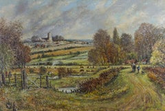 Norman Olley - Signed & Framed 1987 Oil, October Marshland