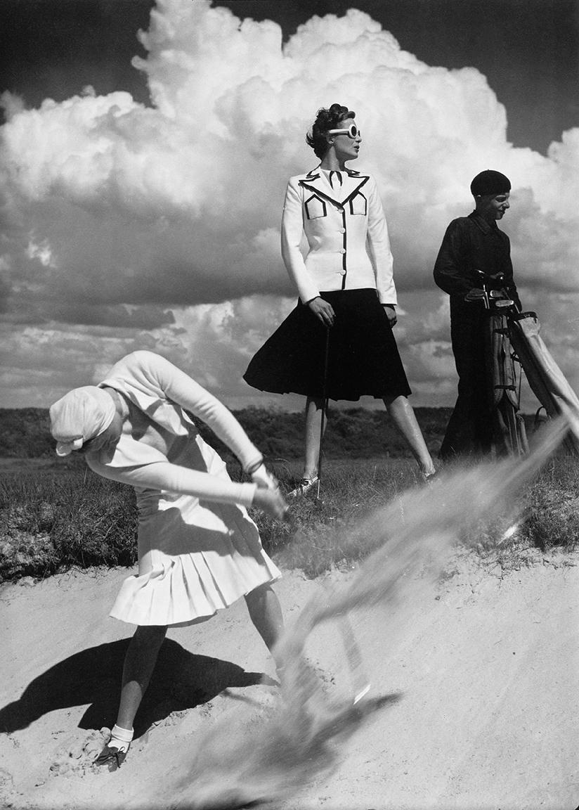 Norman Parkinson Black and White Photograph - Golfing at Le Touquet, Harper's Bazaar
