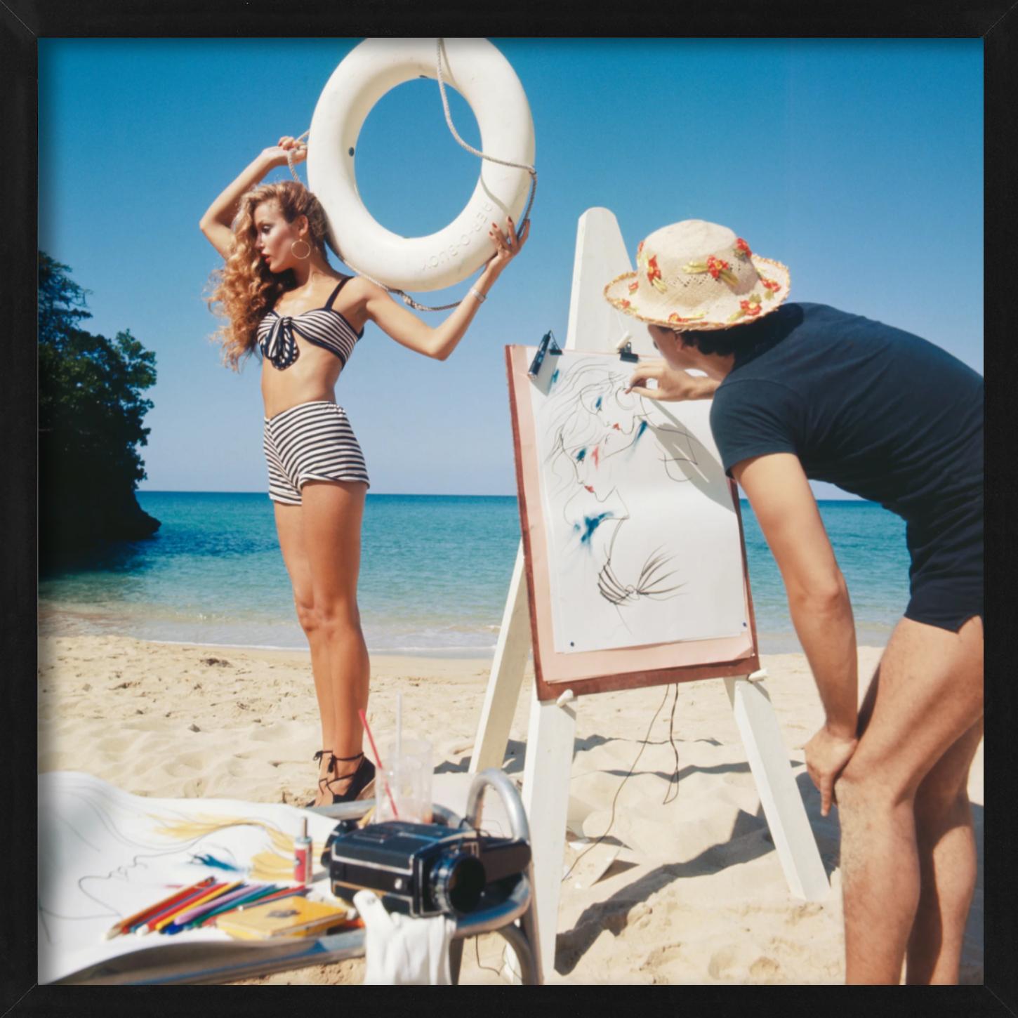 Jerry Hall et Antonio Lopez pour British Vogue, Jamaïque, numéro de mai, photographiés par Norman Parkinson. 

Tous les tirages sont en édition limitée. Disponible en plusieurs tailles. Encadrement haut de gamme sur demande. 

Toutes les impressions