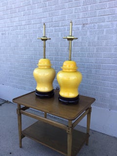 Norman Perry Mid-century Modern Yellow Table Lamps, Pair
