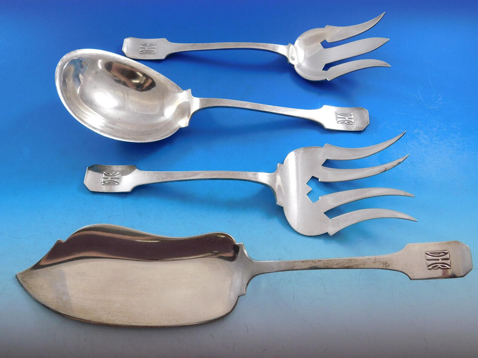 20th Century Norman Plain by Shreve Sterling Silver Flatware Set Service 267 Pieces Dinner For Sale