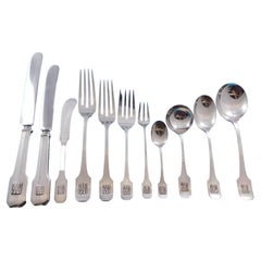 Used Norman Plain by Shreve Sterling Silver Flatware Set Service 267 Pieces Dinner