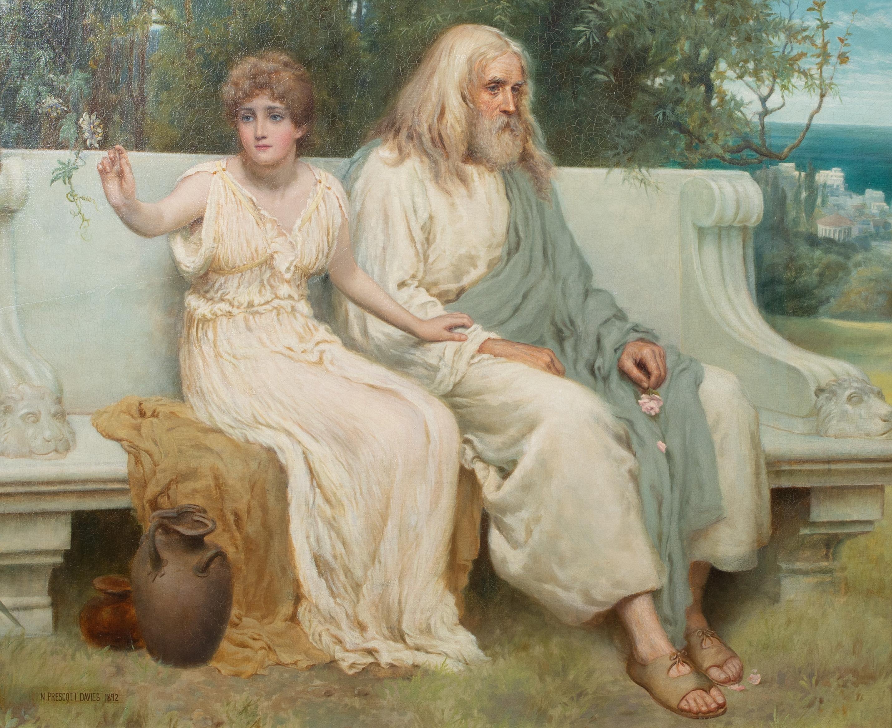 Youth & Old Age, 19th Century - Painting by Norman Prescott Davies
