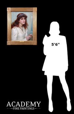 Dipinto a olio preraffaellita del XIX secolo raffigurante Ginevra, la regina di Arthur King a Camelot