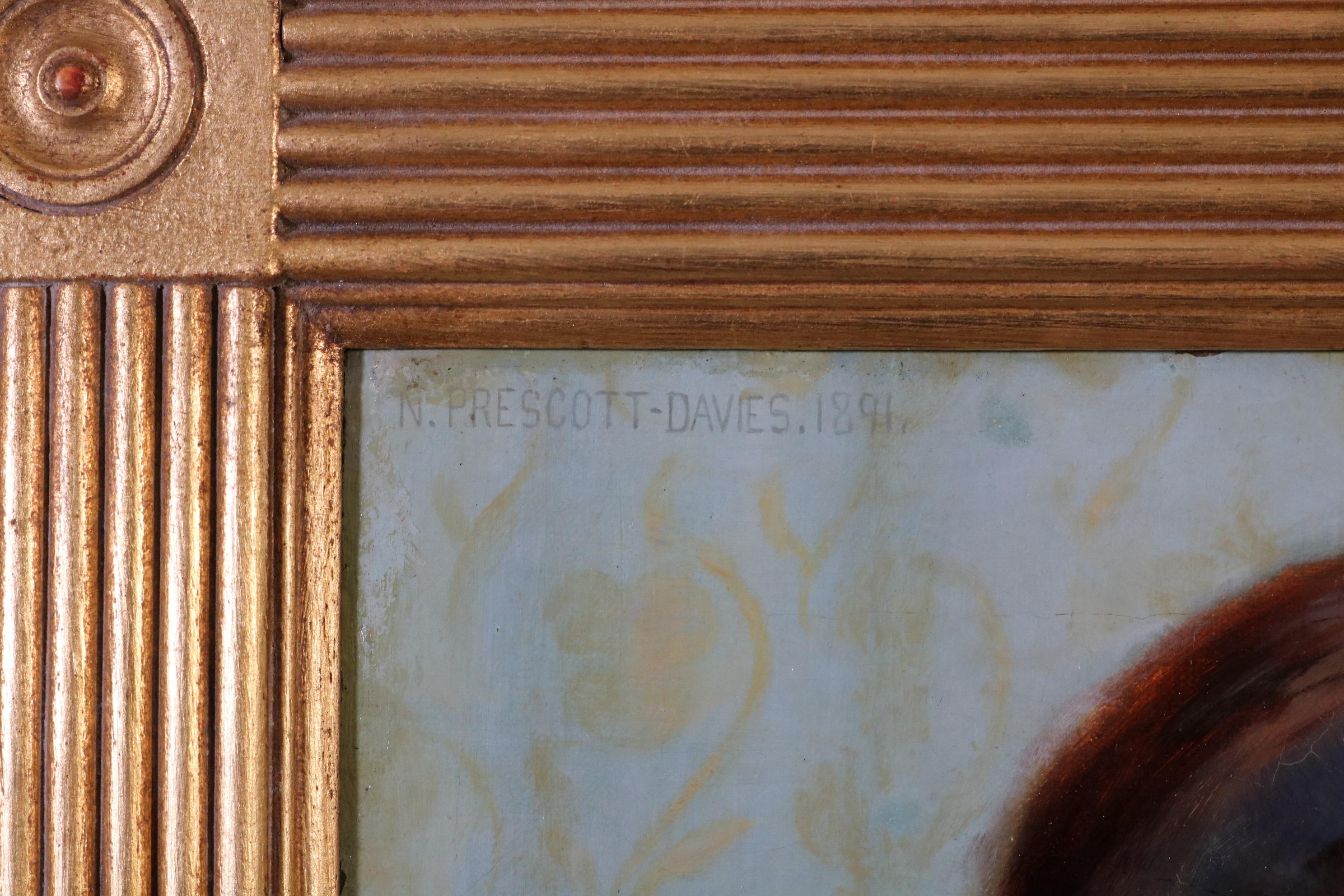 Peinture à l'huile préraphaélite du 19e siècle représentant Guenièvre, le roi Arthur à Camelot en vente 4