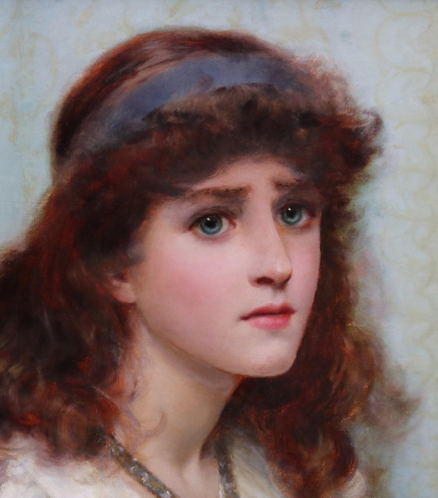 Guinevere - 19e siècle Portrait préraphaélite Peinture à l'huile Roi Arthur Reine 4