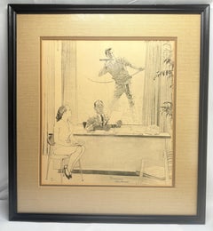 Norman Rockwell (estadounidense, 1894-1978) "Window Washer, " Litografía firmada