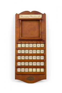 Norman Rockwell American Mid-Century Porcelain Plate & Tile Wooden Wall Calendar