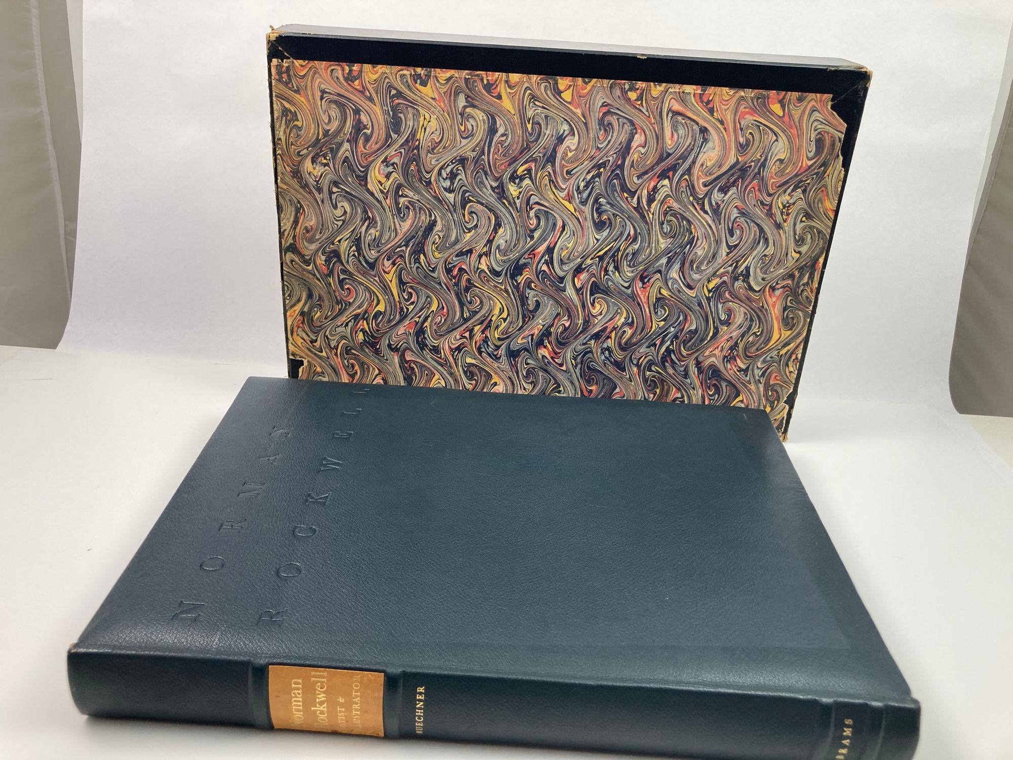 Norman Rockwell: Artist and Illustrator Buechner, Thomas S. Published by Abrams, NY, 1970.
Hardcover. #F/58 of 1000.
Signed by Buechner and Norman Rockwell on the limitation page.
Publisher's full blue leather and marbled paper slipcase.
Large