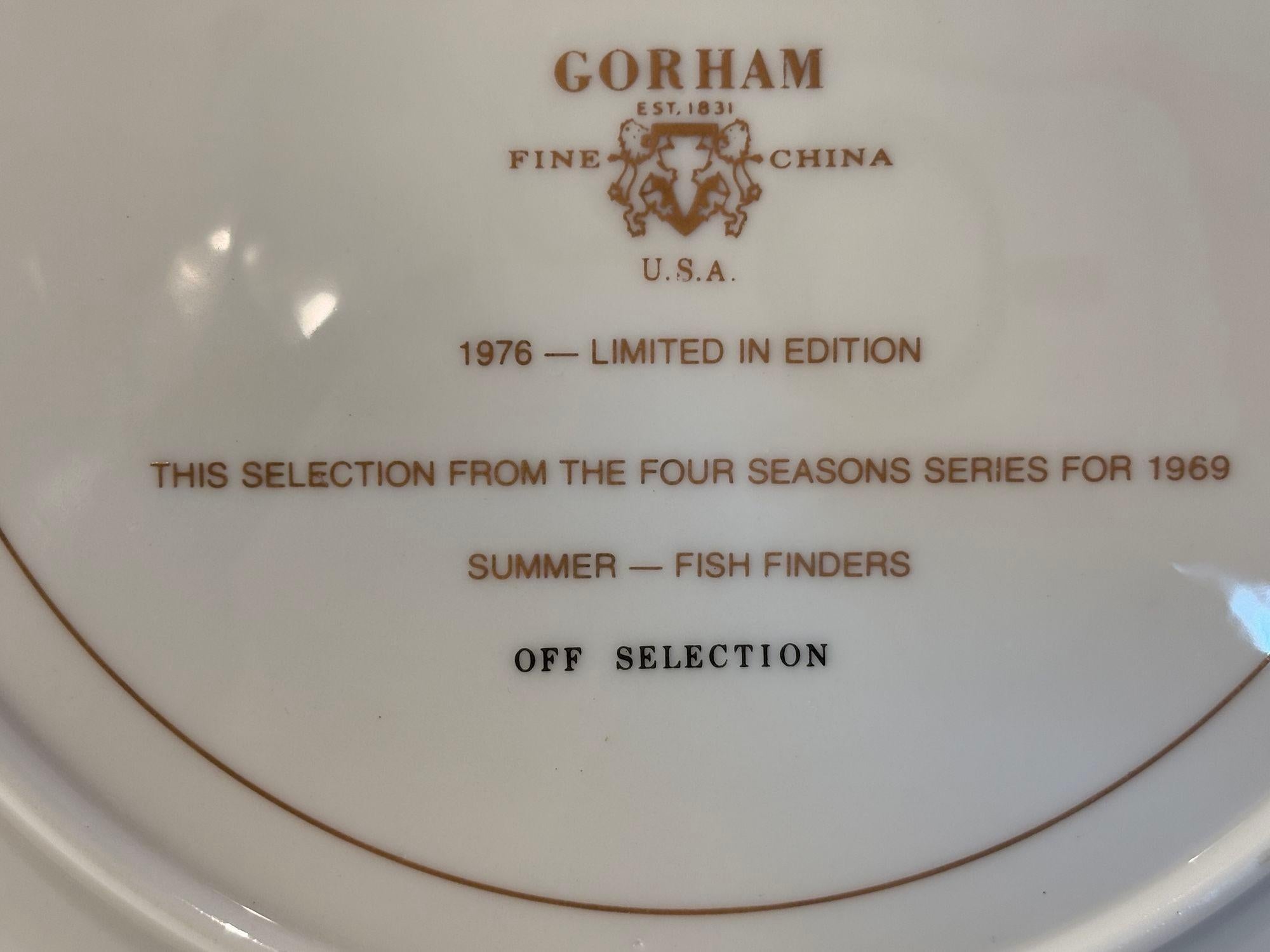 Norman Rockwell Fish Finders Four Seasons Gorham 10,5 Collector Teller (20. Jahrhundert) im Angebot