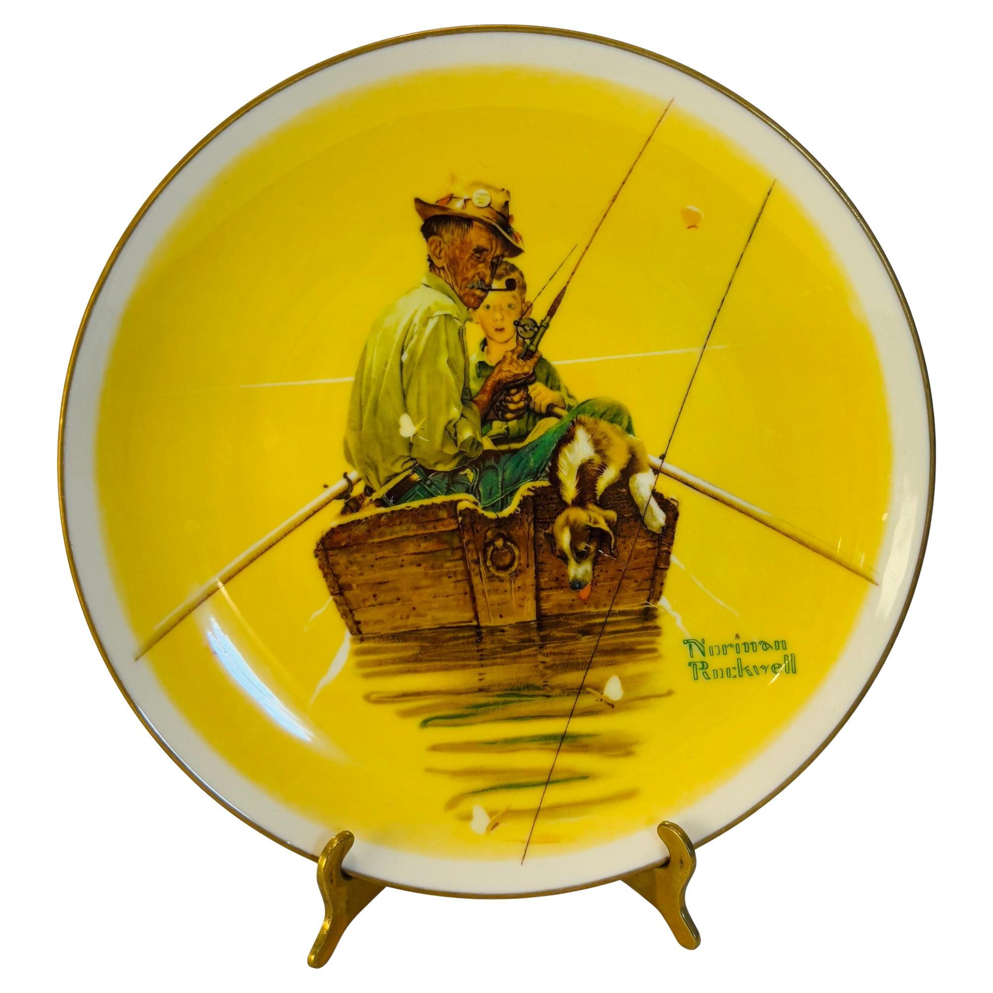 Norman Rockwell Fish Finders Four Seasons Gorham 10.5” Collector Plate