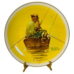 Placa de colección Norman Rockwell Fish Finders Four Seasons Gorham 10,5