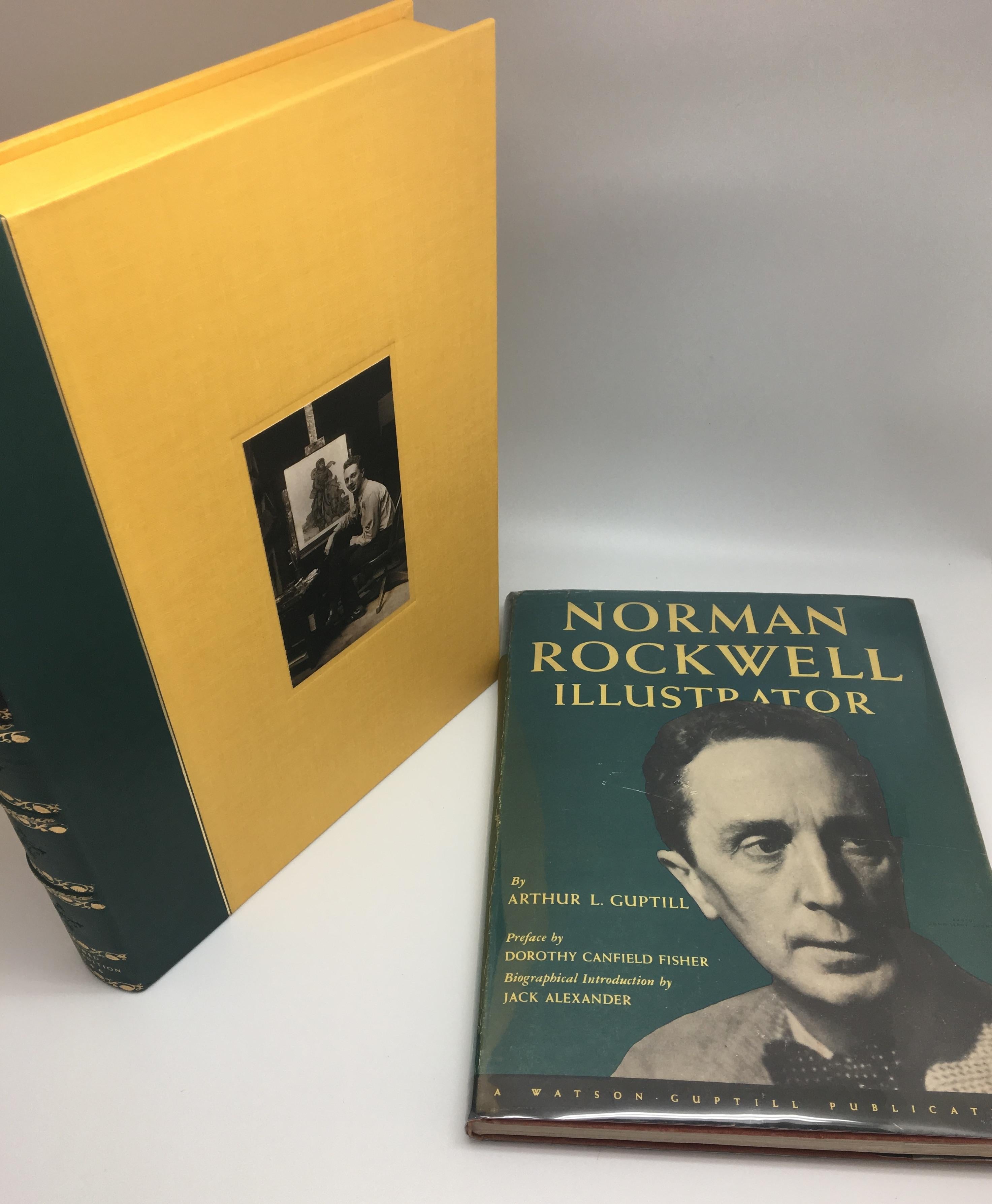 Guptill, Arthur. Norman Rockwell: Illustrator. New York: Watson-Guptill Publications, 1946. First edition signed by Rockwell. Original dust jacket and presented in custom clamshell.

This first edition of Arthur Guptill’s Norman Rockwell: