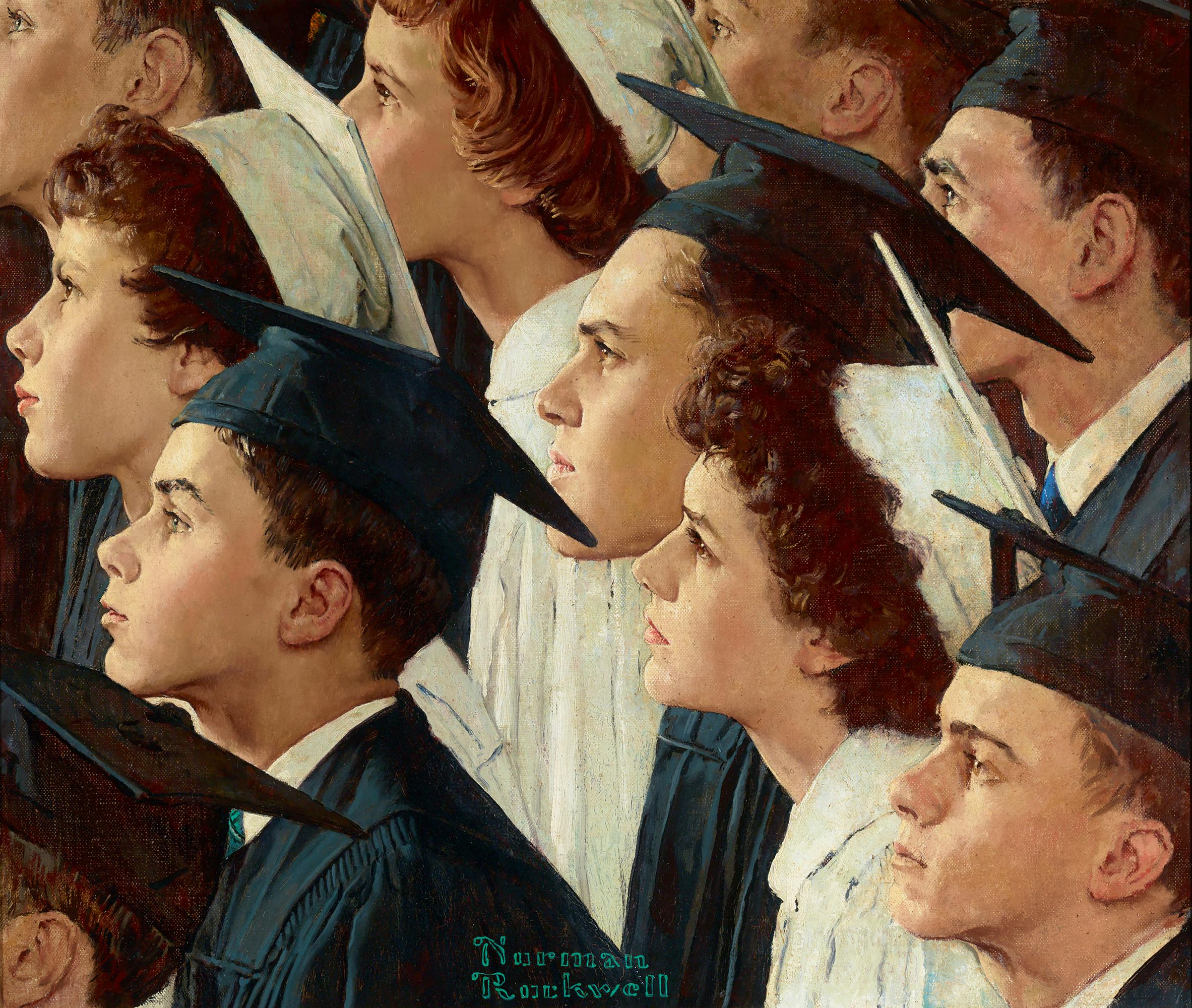 Norman Rockwell Figurative Painting - A Bright Future for Banking